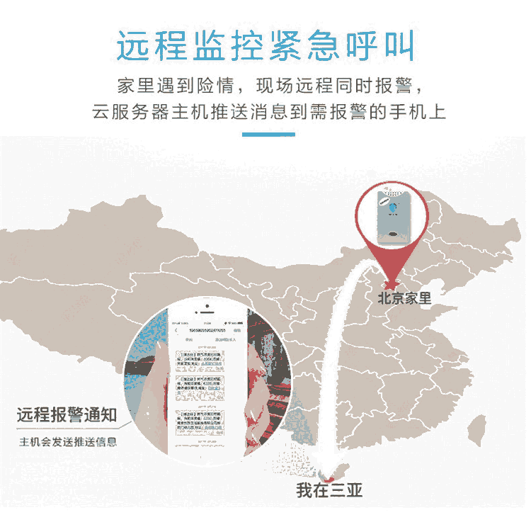 無(wú)線燃?xì)庵卸祟A(yù)警器 短信通知